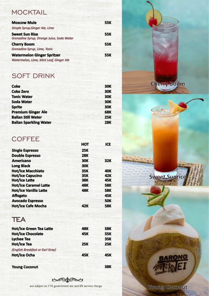 Menu Barong Tei Tanjung